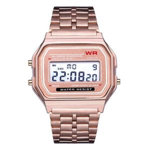 2023 mode Retro Vintage Gold Uhren Männer Elektronische Digitale Uhr LED Licht Kleid Armbanduhr relogio masculino FYMHM102220d