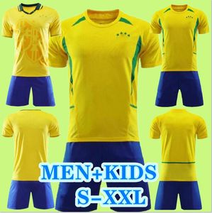 Erwachsene Kinder Kit 1994 2002 BRASIL RETRO Fußballtrikots VINTAGE CLASSIC RONALDO RIVALDO R.CARLOS RONALDINHO RONALDO BRAZILDE Uniformen Fußballtrikot Camiseta Futbol