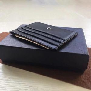 Klassisk liten kreditkortshållare Thin Coin Bank Case Läder ID Black Wallet Star äkta MB Designer Pocket Bag Card Purses KQABM2579