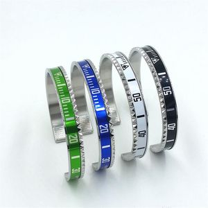 4 colors Classic design Bangle Bracelet for Men Stainless Steel Cuff Speedometer Bracelet Fashion Men's Jewelry with Retail p253N
