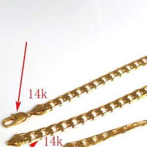 Hip Hop Rappers 8mm 24inch 14K stämplade guldpläterade kubansk kedjemodehalsband346h