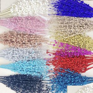 Party Decoration Glitter Stem Year Wedding 12 Forks Mticolor Berry Leave Christmas Tree Branch Coral Golden Powder Flower Drop Deliv Otl0O