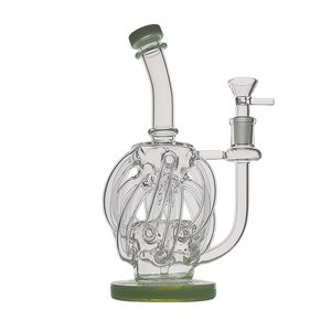 Twelve Bends Shishas Glasbong Recycler Rauchwasserpfeife Dab Rig 23 cm Höhe mit 14 mm Gelenk