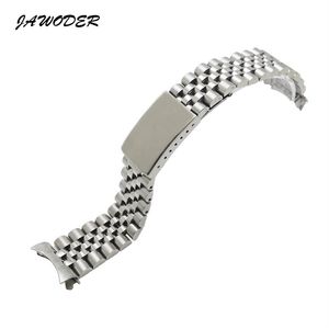 Jawoder Watchband Men Women13 17 20mm Pure Solid rostfritt stål Polering Borstat Watch Band Rem distribution Buckle Armband FO289P