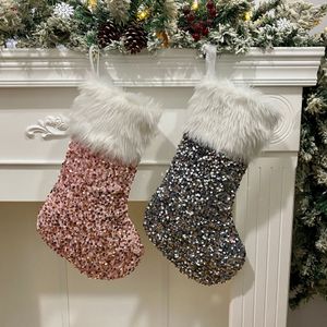 Noel Hediyesi Şeker Çantaları Serimli Peluş Noel Socks Xmas Tree Sergilalar Dekoratif Malzemeler Toptan