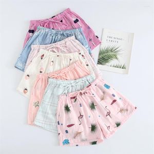 Kvinnors sömnkläder Summer Women Sleep Shorts Cotton Gaze Pyjamas Pants Printing Bottoms Wear Sleeping Womens Lounge219n