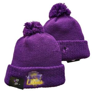 Bonnet de baseball des Lakers 2023, patch latéral de l'équipe nord-américaine, chapeau de sport en laine d'hiver tricoté, casquettes de crâne