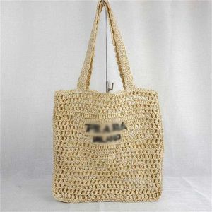 Paper rope woven shoulder beach versatile photo taking letter hollowed out bag leisure travel 3pe