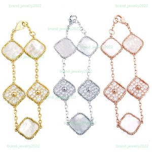 Luxury Crystal Charm Bracelet for Women Fashion Classic Four-leaf clover Bracelet Designer High-end Electroplating 18K Gold Jewelr2753