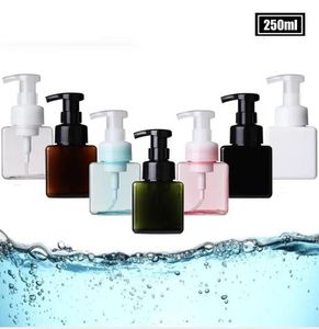 wholesale 250ML Plastic Soap Dispenser Bottle Square Shape Foaming Pump Bottles Soap Mousses Liquid Dispenser Foam Bottles Packing Bottles