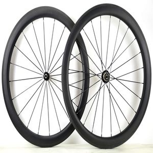 Carbon Road Bike Wheelset - 700C 50mm Deep Clincher | 25mm Wide | Powerway R36 Hub | UD Matte Finish