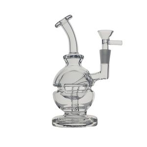 NMH-9 Style Mini Hookahs Glass Bong Recycler Smoking Water Pipe Dab Rig 14.5cm Height with 10mm Joint