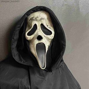 Akcesoria kostiumowe Maski Party Ghostface Scream 6 Maska Halloween horror zabójca garnitur terror cosplay lateksowy tusz do rzęs pełny twarz maskarada dla mężczyzn S230911