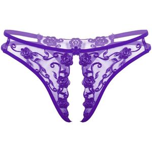 Herrbadkläder blomma broderi crotchless sissy trosor mens underkläder öppen gren underkläder trosor låg midja genomskinlig th246e