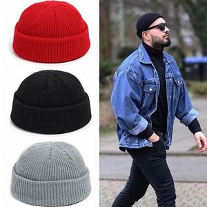 Cool Beanie Hat Ribbed Acrylic Knitted Cuffed Winter Warm Cap Short Casual Skull Hair Bonnet Baggy Gorro For Adult Mens Womens Gift