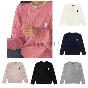 Women's Sweters Women okrągły SWEATER Projektantka luksusowa Ralphs Polos Classic Plat Męski haftowany konno Chunky Twisted Knit x0909