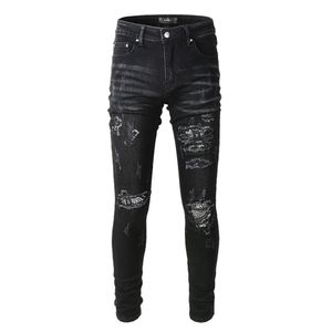 20SS MENS DESIGNER JEANS ENJÄRD RIPPAD BIKER SLIM FIT MOTORCYCLE DENIM FÖR MÄNMMA JEAN MANS PANTS POUR HOMMES #8293308