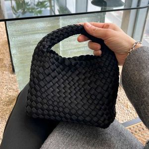 Abottegasventas designer tygväska mini jodie godis handvävd grönsak korg väska liten hink väska kvinnors tyg hand räkning axel crossbody kedja väska