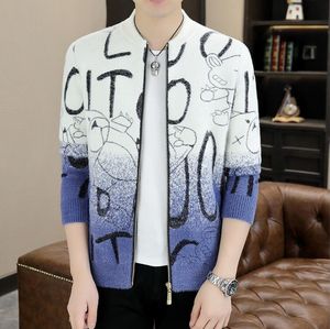 디자이너 카디건 스웨터 남자 선임 격자 무늬 클래식 레저 가을 겨울 따뜻한 편안한 고품질 스웨트 셔츠