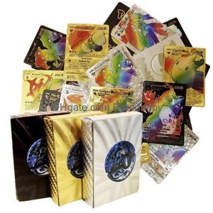 Giochi di carte 55 Inglese Arcobaleno Carte in lamina d'oro Corrispondenza di colori Gioco da tavolo Consegna di goccia Giocattoli Regali Puzzle Dha8V Dhx46