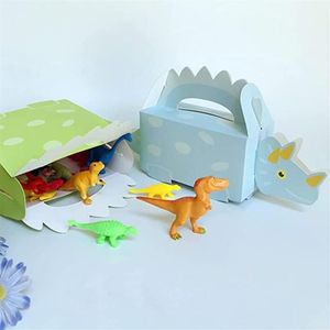 Dinozor Partisi Favor Treat Boxes Candy Hediye Sarma Çocuk Kız Çocuk Doğum Günü Dinotik Dekorasyonlar Mavi Green247o