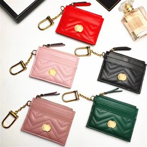 7A Quality Marmont 627064 Key Chain Coin Purses Card Holder Wallet 4 Card Slots With Box Luxury Women's Mens Designer Purse W2753