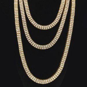 Мужское и женское ожерелье-цепочка золотого, серебряного, черного цвета, 2 ряда, с имитацией бриллиантов, 20-30 дюймов, 10 мм, мужские ювелирные изделия в стиле хип-хоп248n