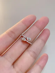 2023 Luxuriöser Charm-Ring aus S925-Silber mit glitzerndem Diamant-Hochzeitsschmuck, Geschenk mit Stempel PS7638B