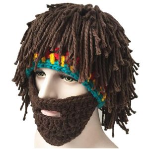 Bonés de ciclismo máscaras 2019 novidade inverno artesanal peruca barba chapéus het bigode malha halloween engraçado festa bonés unisex lã borla ski235l