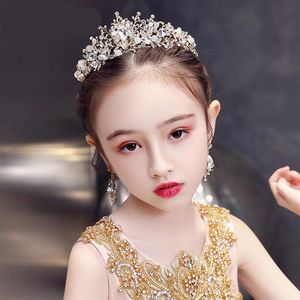 Fermagli per capelli Barrettes TB029 Ragazza squisita Principessa Corona Strass di cristallo Bambino Copricapo in lega Ragazza di fiori Matrimonio Compleanno E312N