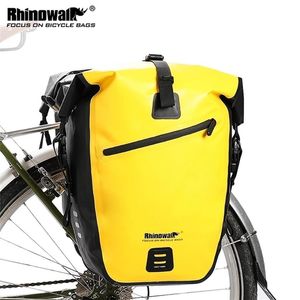 Panniers Bags Rhinowalk Su Geçirmez Bisiklet Çantası 27L Seyahat Bisiklet Çantası Sepet Bisiklet Arka Raf Tail Koltuk Bagaj Bags Bisiklet Çantaları Pann322o