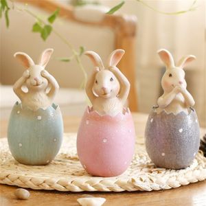 Påskkanin i ägg Nej Say No Lyssna Nej se Rabbits Easter Decoration For Home Gift for Kids Party Wedding Decoration 200929248h