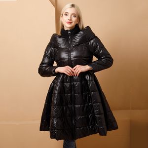 Женские куртки 5XL, зимняя женская длинная стеганая куртка, женское пальто на белом утином пуху, ультралегкое тонкое однотонное пальто, портативные парки 230908