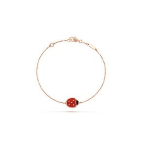 Designer Ladybug Bracelet Rose Gold Plated chain Ladies and Girls Valentine's Day Mother's Day Engagement Jewelry Fade F268S