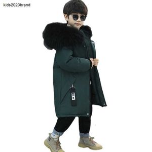 Modischer Daunenmantel, Winterkleidung für Jungen, Baby-Daunenjacke für Kinder, dicker warmer Mantel, lässiger Parka für Teenager mit großem Pelzkragen