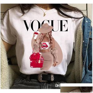 Women'S T-Shirt Retail Plus Size S-3Xl Designer Womens Summer Fashion White Letter Printed Short Sleeve Tops Loose Clothing Drop Del Dhh7S