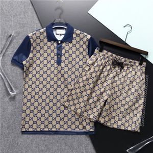 2023 Men's Tracksuits polo short sleeved set Brand Clothes Luxury Designer Polo Shirts+Shorts Men's Casual Polos Fashion Snake Bee Print Embroidery High Street M-3XL