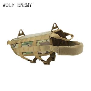 Tactical Training Dog Harness Military Molle V-ELCRO Vest Packs Coat 4 Color XS-XL Hunting Jackets257a