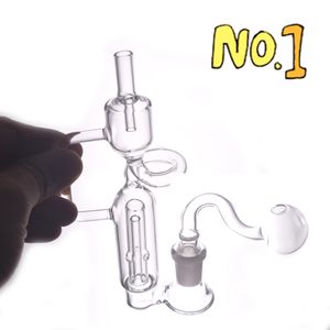 Großhandel Glas Rauch Wasserpfeifen Bong Dickes Glas Wasserbongs Kamm Perc Perkolator Recycle Heady Water Dab Rigs Rohre mit 14 mm männlicher Tabakschale