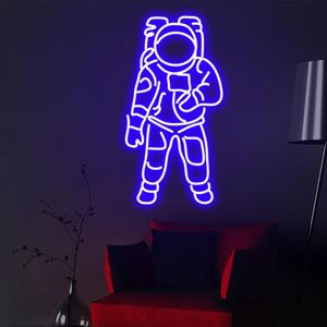 Inne impreza imprezowa zapasy astronauta Neon znak niestandardowy LED Pink Home Room Decoration Decoration Ins Shop Decor2420