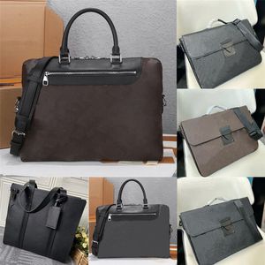 Moda portu-dokumenty Jour teczka Damier Infini Onyx Designer Metal Hardware S-Lock Teksicka Mężczyzna Flap Zamknięcie z M2345