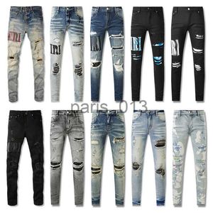 Herr jeans 2023New Men jeans hål ljusblå mörkgrå Italien varumärke man långa byxor byxor streetwear denim mager smal rak cyklist jean för d2 toppkvalitet ### x0909