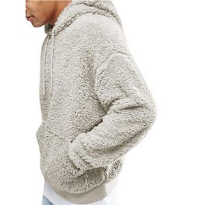Męski zima gęste ciepłe swetra z kapturem polaru męskie pullover jesienne solidne streetwear tops2302