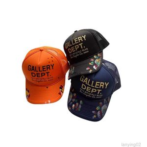 American Fashion Galleryes Graffiti Dept Letter Baseball Hat Curved Brim Hat For Men Women