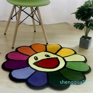 2022r Round Carpet Anti-slip Children's Playground Soft Plush Rugs Coffee Table Rug Living Room Floor Mats 220401226j