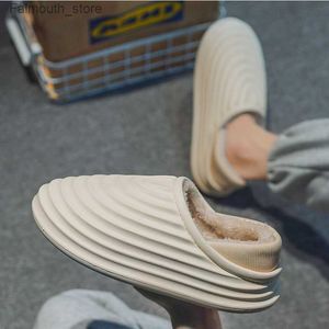 スリッパの男性冬の家の秋の新製品送料無料暖かい綿スリッパホワイトウッドフロアホームモップ温かい通気性摩耗耐性屋外靴Q230909
