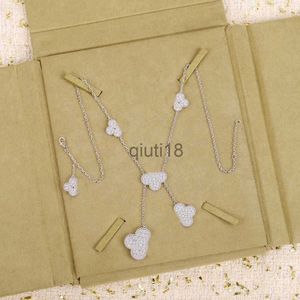 Pendant Necklaces Luxury quaity 6pcs flower pendant necklace with sparkly diamond platinum color have stamp PS7054A x0909