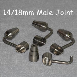 90 graders hink Gr2 Titanium Nails 1418mm Titanium Nail 10mm14mm19mm Joint Domeless Titanium Nail för manlig och kvinnlig kvarts B278F