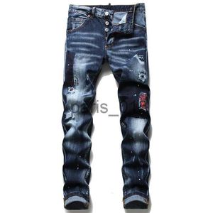 Herr jeans män designer jeans man pants designer svart mager klistermärken lätt tvätt rippade motorcykel rock väckelse joggar sanna religioner mens jeans x0911 x0912