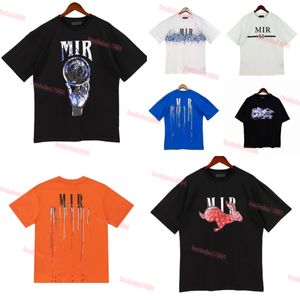Yaz T-Shirts Tasarımcı Erkek Tişörtler Mürekkep Sıçrama Akışı Boya Tasarımcıları Bir Miri gömlekleri Lüks Kısa Kollu Hip Hop Street Giyim Amirs Tees #10